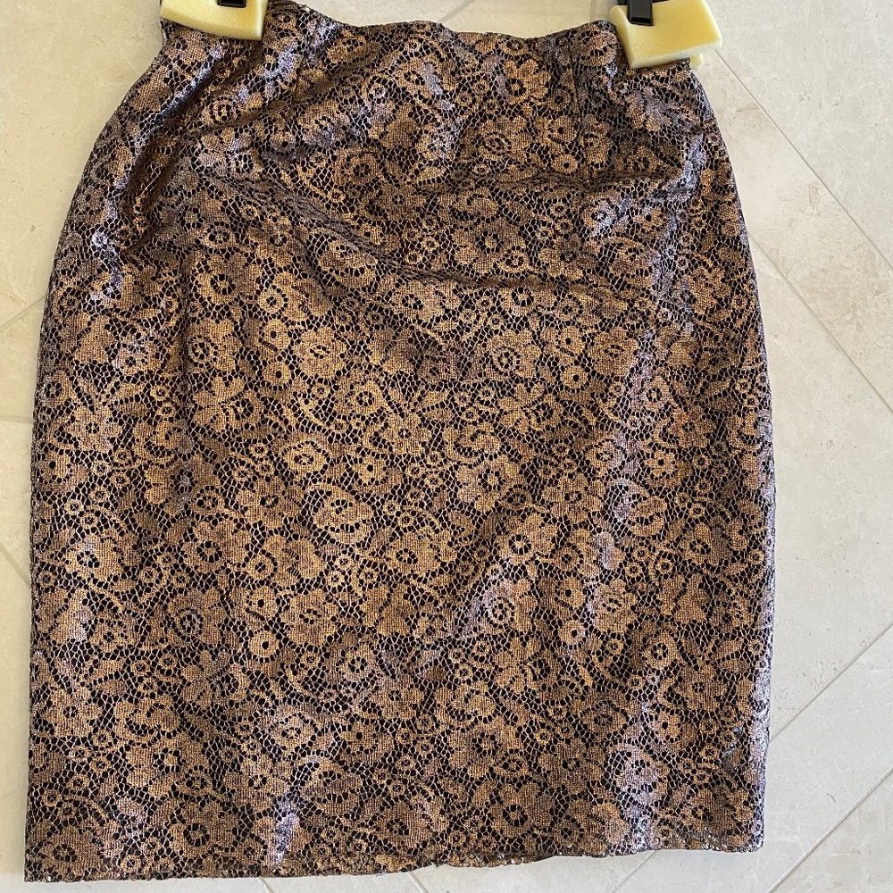 Worth New York, Size 10, Cocktail Skirt, Copper Metallic